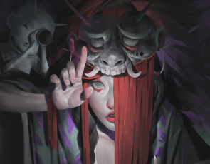 Картинка фэнтези маги +волшебники ведьма шаманка бесёнок чертёнок