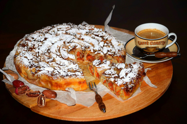 Обои картинки фото еда, пироги, кофе, пирог