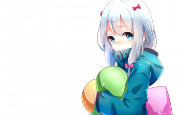 Картинка аниме eromanga-sensei фон девушка взгляд