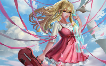 Картинка аниме shigatsu+wa+kimi+no+uso девушка взгляд фон