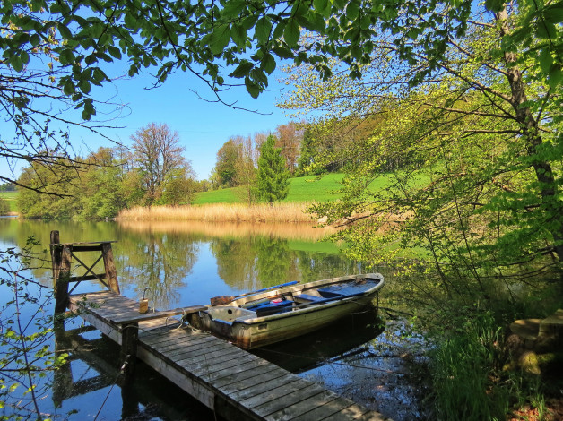 Обои картинки фото корабли, лодки,  шлюпки, озеро, лодка