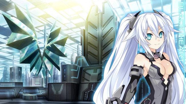 Обои картинки фото аниме, hyperdimension neptunia, фон, взгляд, девушка