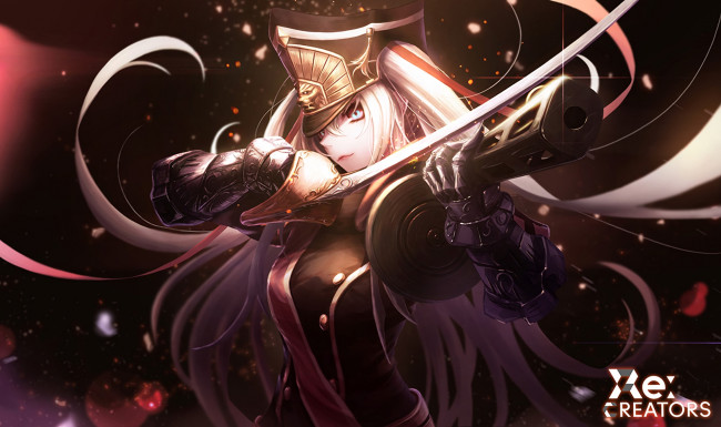 Обои картинки фото аниме, re,  creators, девушка, взгляд, фон