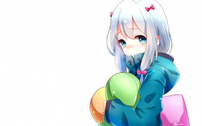 Обои картинки фото аниме, eromanga-sensei, фон, девушка, взгляд