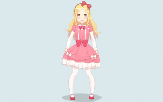 Обои картинки фото аниме, eromanga-sensei, взгляд, девушка, фон