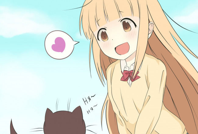 Обои картинки фото аниме, unknown,  другое, фон, взгляд, девушка