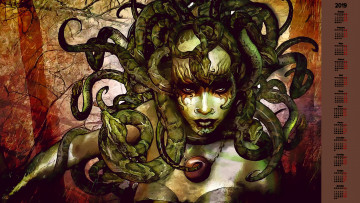 Картинка календари фэнтези змея лицо взгляд