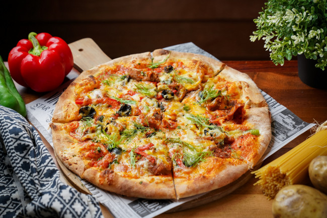 Обои картинки фото еда, пицца, снедь