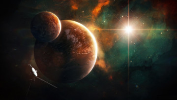 Картинка космос арт звезды галактика вселенная планеты