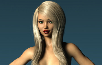 Картинка 3д+графика портрет+ portraits фон взгляд девушка