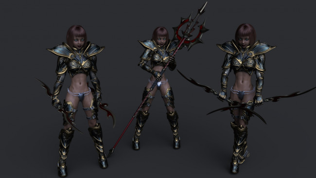 Обои картинки фото 3д графика, фантазия , fantasy, фон, взгляд, девушки