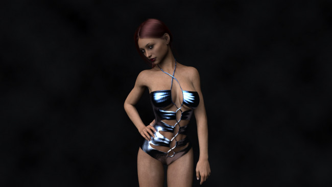 Обои картинки фото 3д графика, люди , people, взгляд, девушка, фон