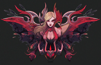 Картинка видео+игры league+of+legends девушка перья моргана