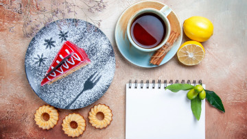 Картинка еда пирожные +кексы +печенье печенье пирожное чай корица лимон