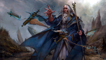 Картинка master+of+magic видео+игры старик маг свитки магия посох
