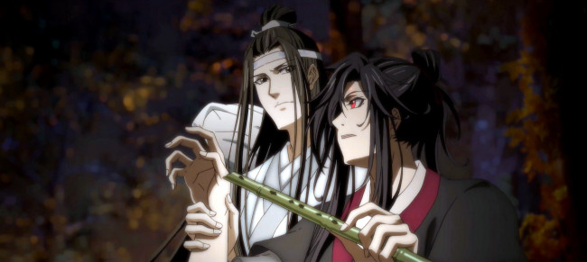 Обои картинки фото аниме, mo dao zu shi, лань, ванцзи, вэй, усянь, флейта