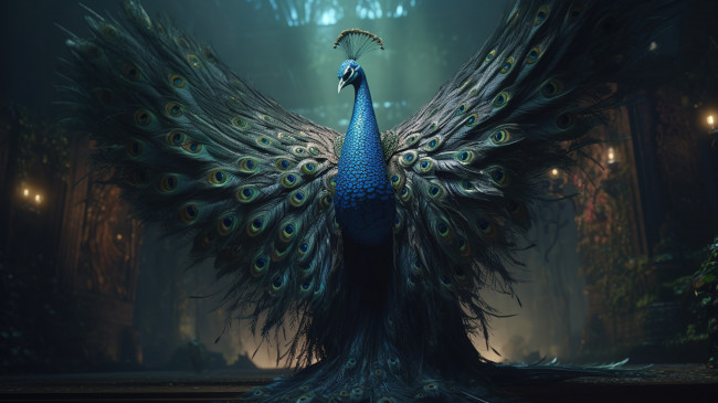 Обои картинки фото рисованное, животные, павлин