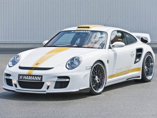 Обои картинки фото hamann, porsche, 911, turbo, stallion, 2008, автомобили