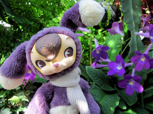 Картинка разное игрушки мохнатый милый лиловый уши