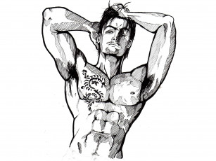 Картинка рисованные люди тело красавец торс