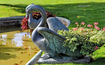 Картинка города памятники скульптуры арт объекты лебедь каменный