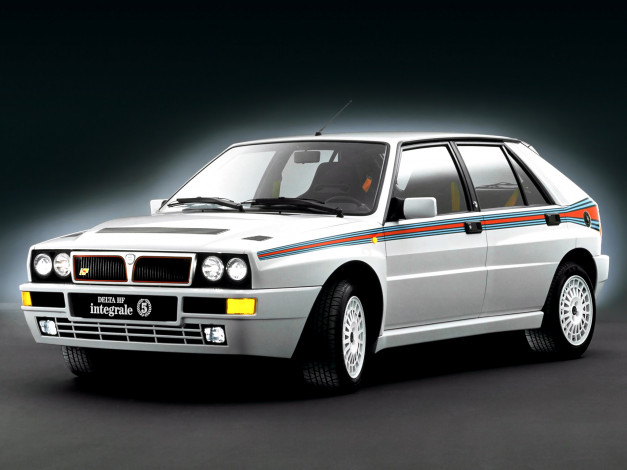 Обои картинки фото lancia, delta, hf, integrale, evoluzione, martini, автомобили