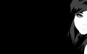 Картинка рисованные минимализм фон темный лицо девушка