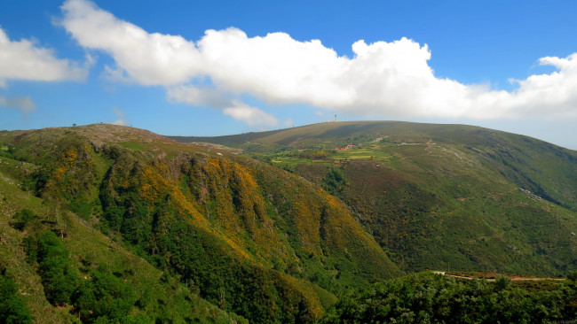 Обои картинки фото природа, горы, холмы, облака