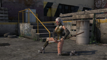 Картинка 3д+графика _science+fiction девушка оружие взгляд