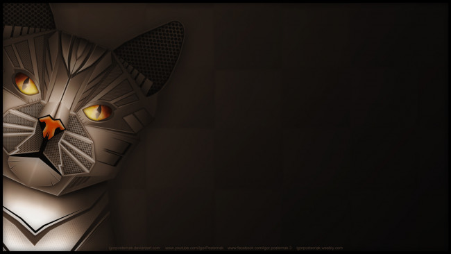 Обои картинки фото рисованные, минимализм, кот