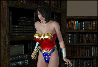 Картинка lordsnot 3д+графика фантазия+ fantasy библиотека книги взгляд фон девушка