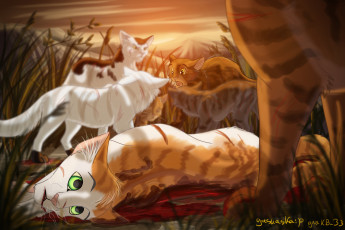 Картинка рисованное животные +коты коты фон