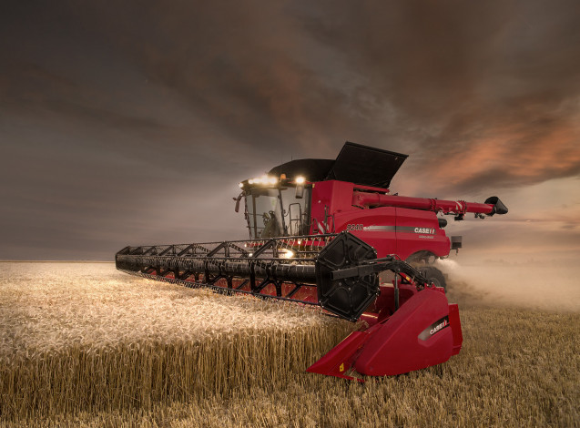 Обои картинки фото техника, комбайны, уборочная, комбайн, поле