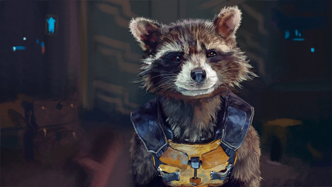 Обои картинки фото рисованное, кино, rocket, guardians, of, the, galaxy, raccoon, енот