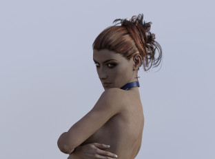 Картинка 3д+графика люди+ people девушка взгляд фон