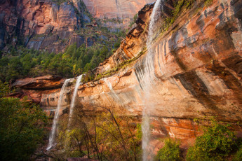 Картинка природа водопады лес водопад река