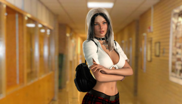 Картинка 3д+графика люди+ people девушка взгляд фон