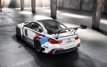 Картинка автомобили bmw гараж белый м6 gt3 бмв