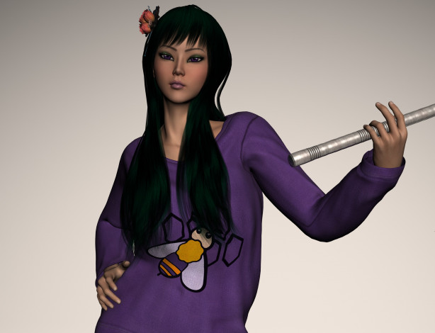 Обои картинки фото 3д графика, люди , people, фон, взгляд, девушка