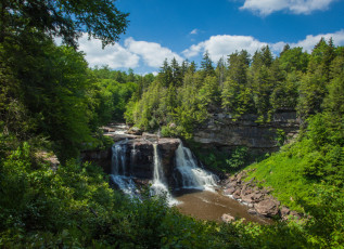 Картинка природа водопады водопад лес река
