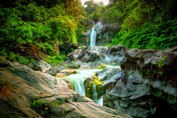 Картинка природа водопады водопад река лес