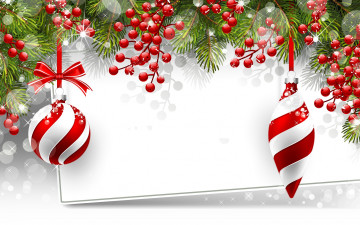 Картинка праздничные 3д+графика+ новый+год игрушки ветки