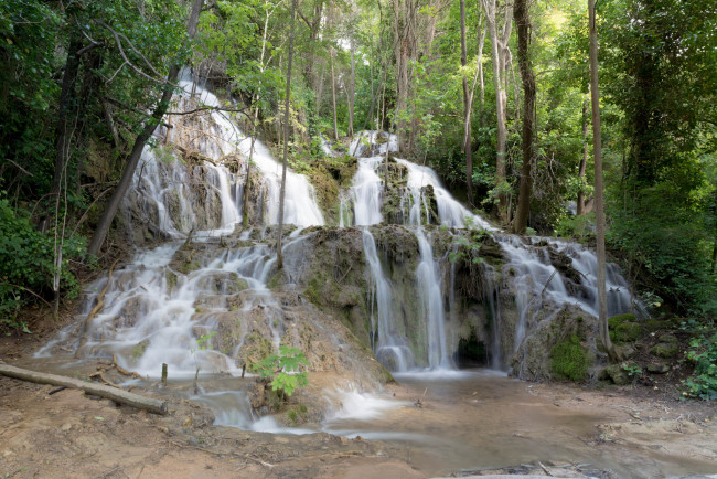 Обои картинки фото природа, водопады, река, водопад, лес