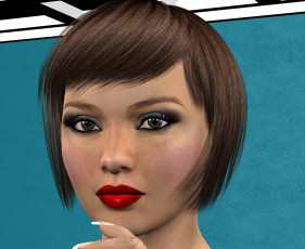Картинка 3д+графика портрет+ portraits фон взгляд девушка