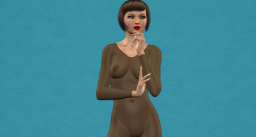 Картинка 3д+графика люди+ people взгляд девушка фон