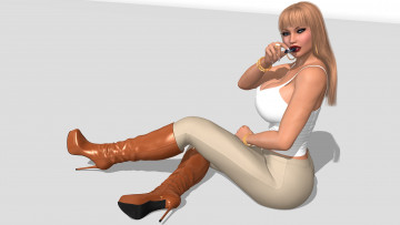 Картинка 3д+графика люди+ people фон девушка взгляд