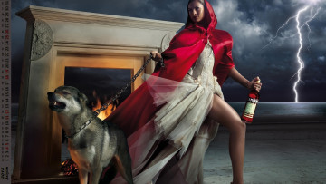 Картинка календари компьютерный+дизайн животное взгляд бутылка девушка молния