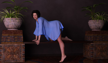 обоя 3д графика, люди , people, девушка, взгляд, фон