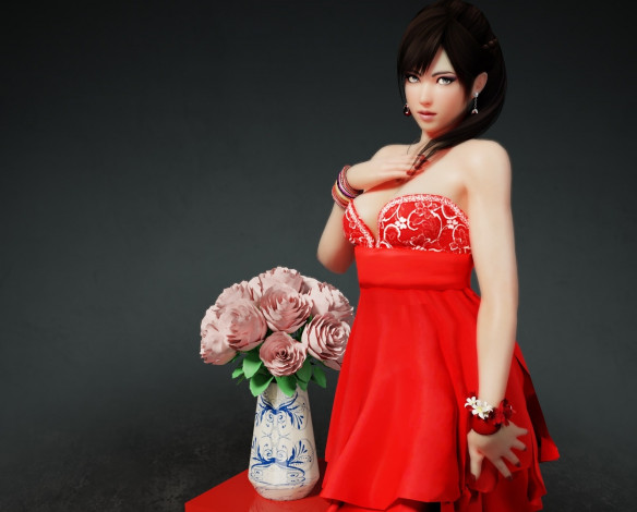 Обои картинки фото 3д графика, люди , people, фон, взгляд, девушка