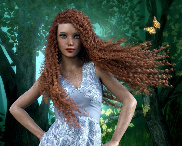 Обои картинки фото 3д графика, люди , people, фон, взгляд, девушка